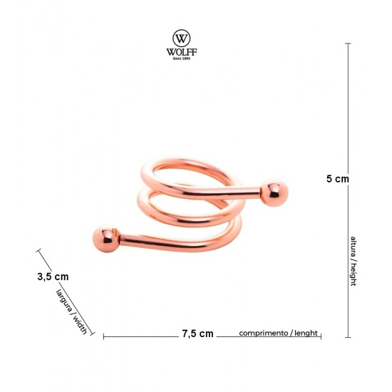 Argola Espiral Para Guardanapos Em Aço Rose Gold Wolff 